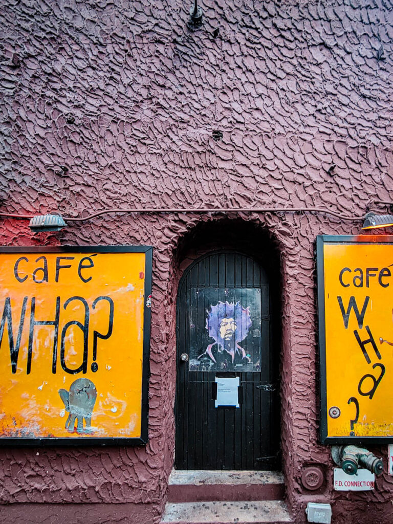 entry door to cafe wha? in greenwich