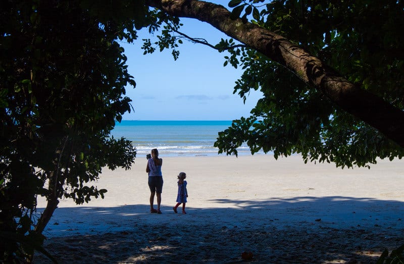 mother and child on Cape Tribulation Beach - 