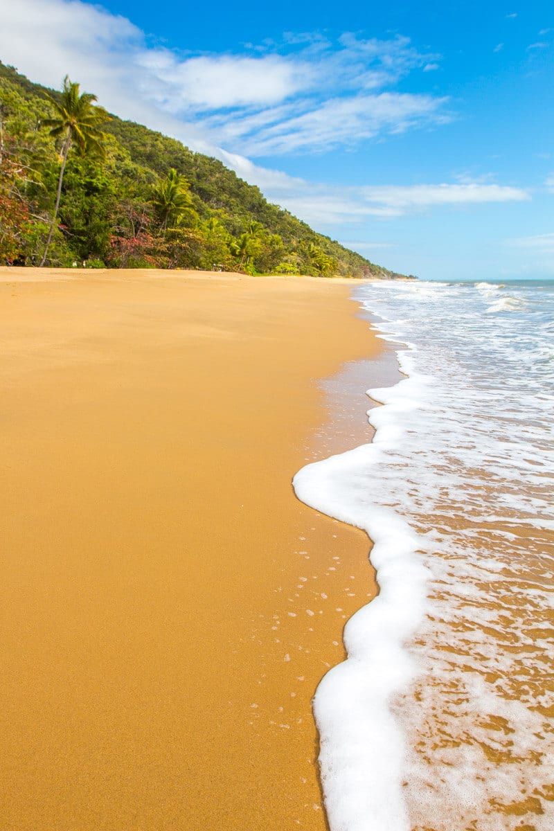 waves washing up on Ellis Beach 