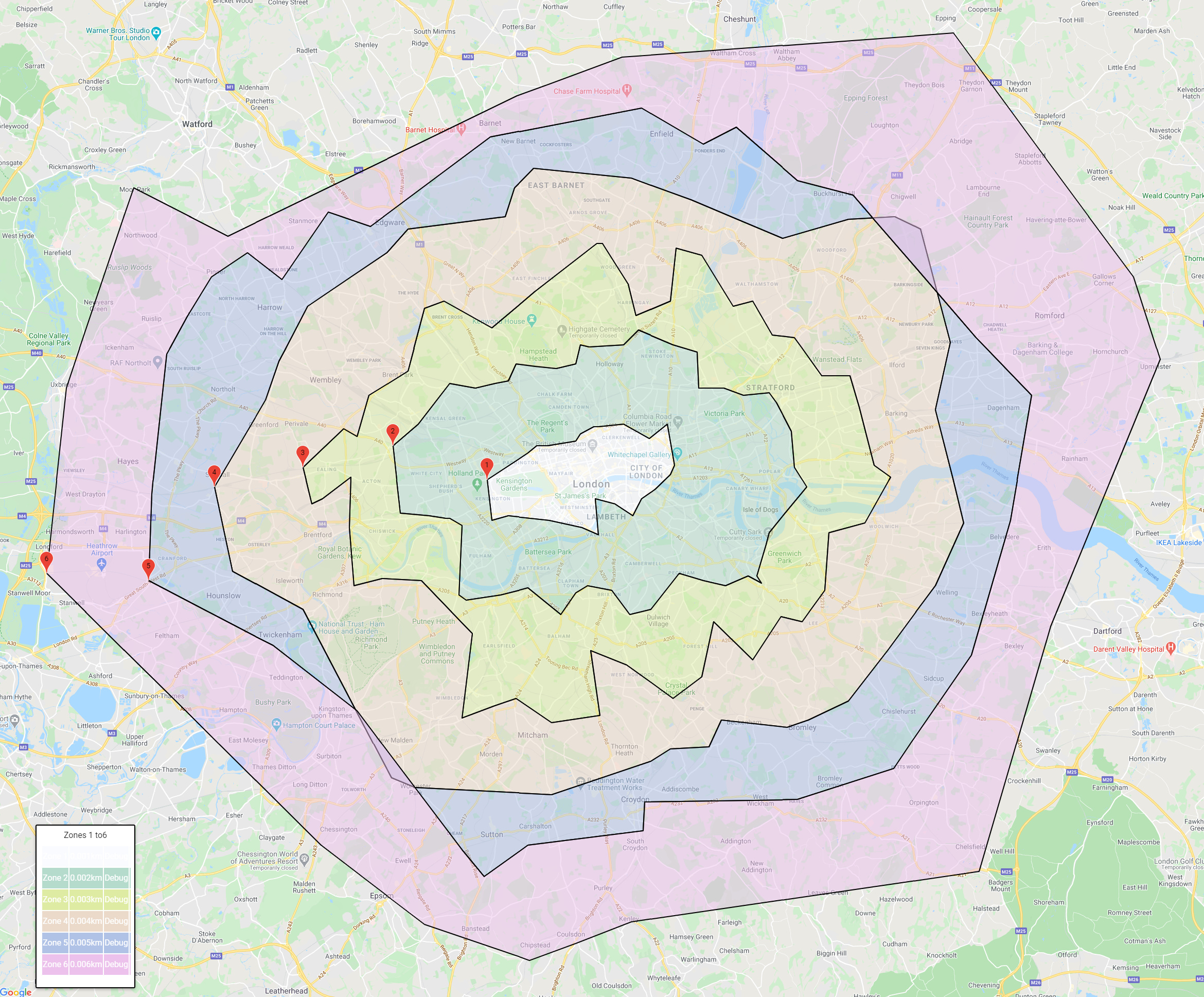 map of london zones