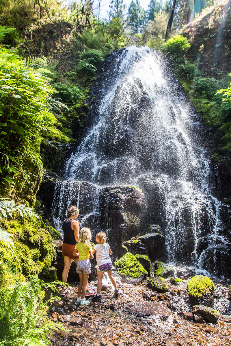 kids looking at fairy falls