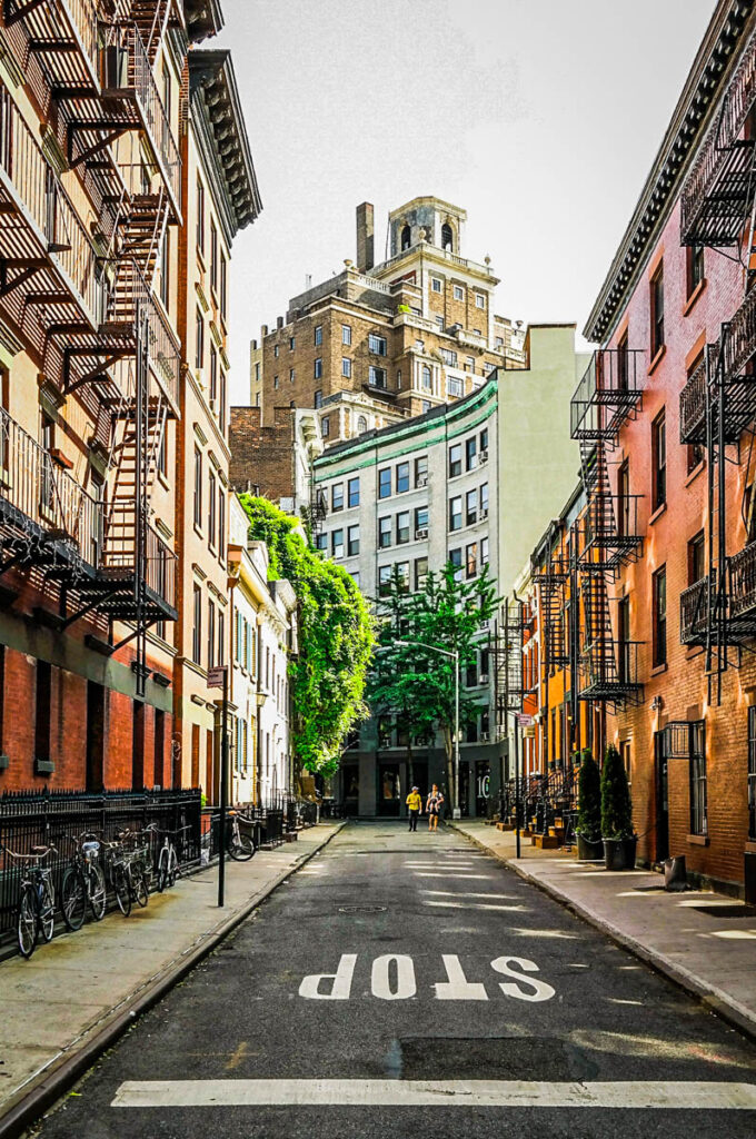 colorful terrace buildings on gay street greenwich village