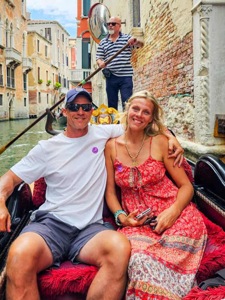 caz and craig sitting in gondola