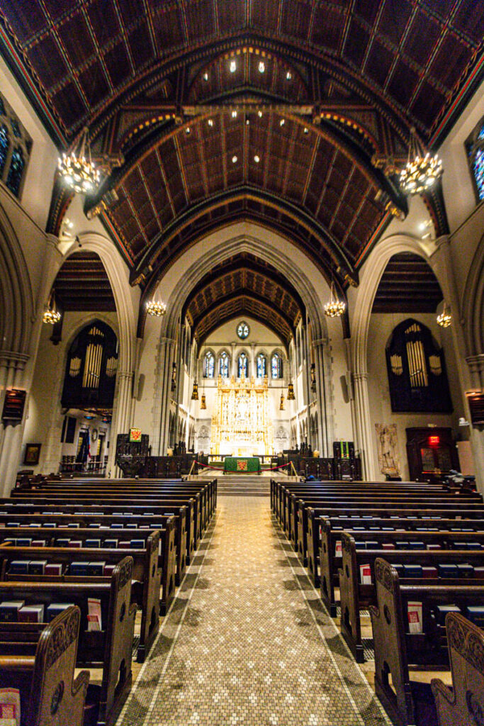 aisle leading to altar in st james church