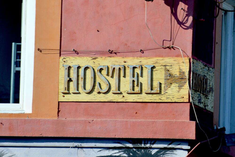 hostel sign