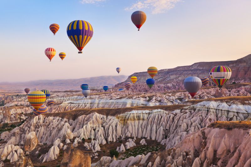 hot air baloons over Cappadocia