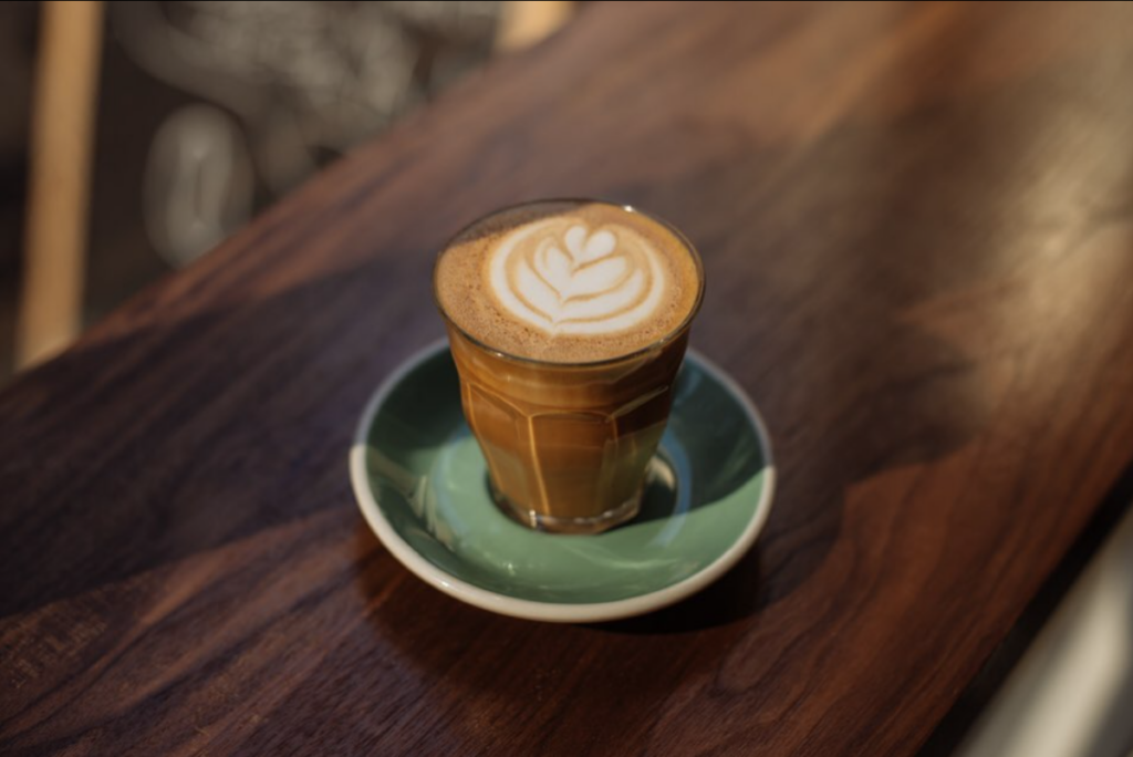 flat white on table