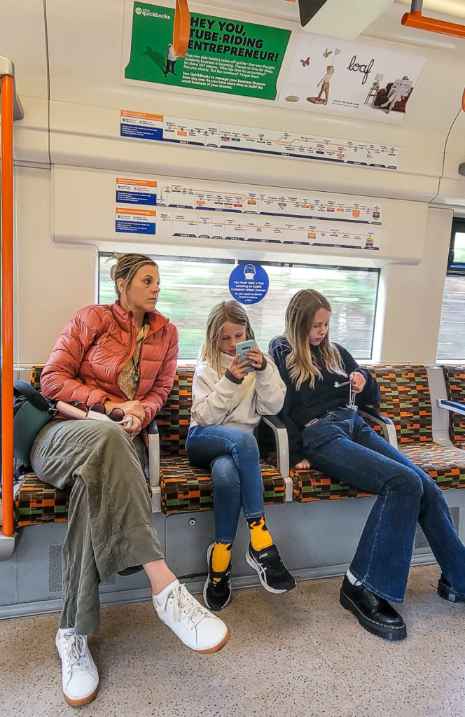 family on London Overground Train