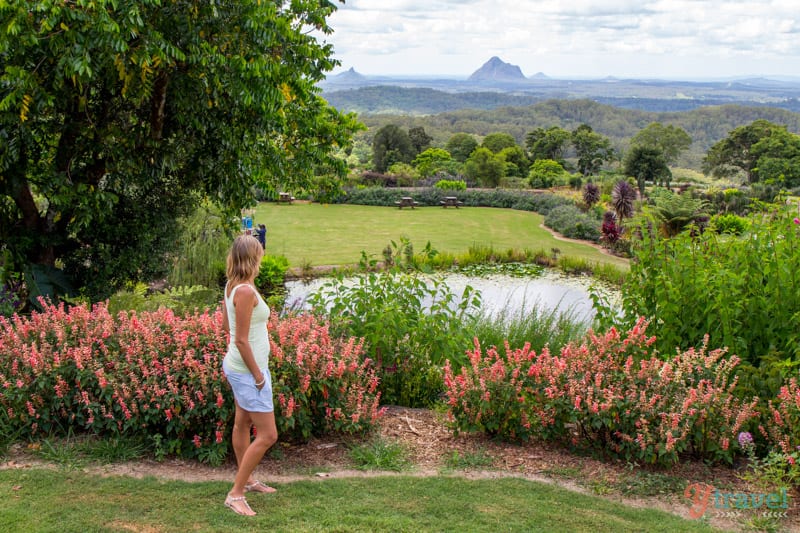 woman standing in a garden