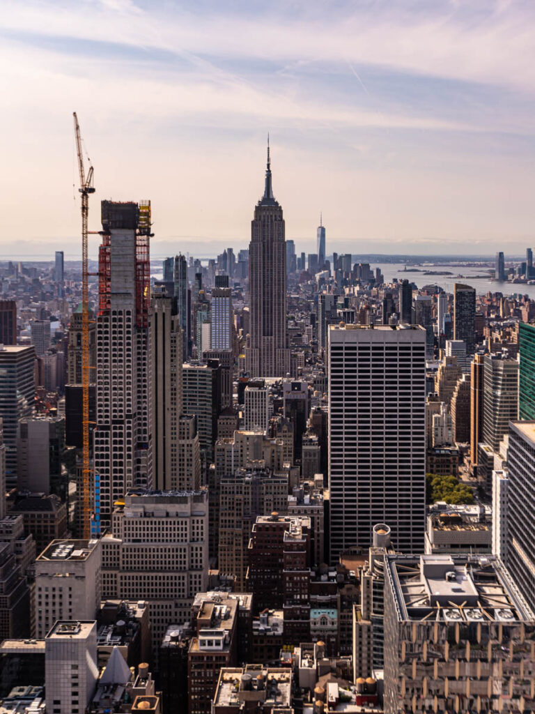 view of empire state building from top of the rock