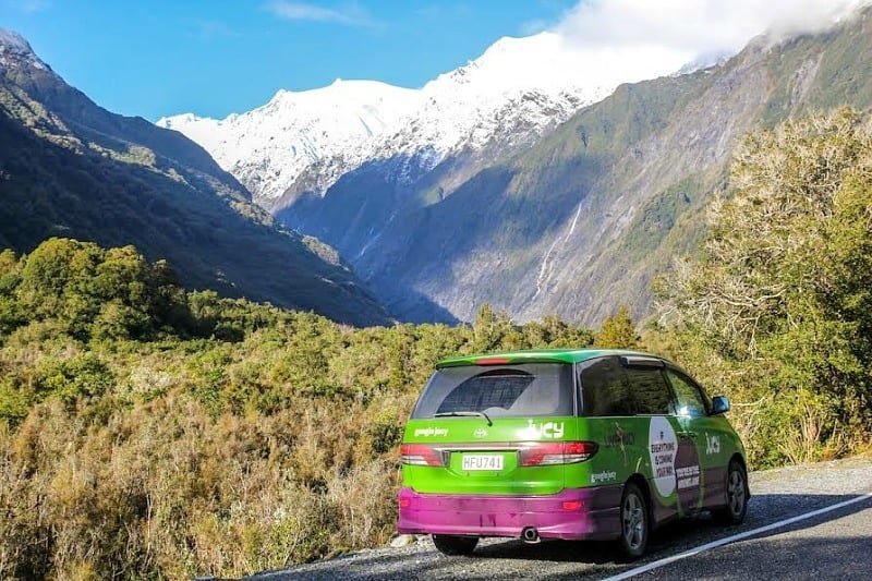 On my road trip in New Zealand in my Juicy camper