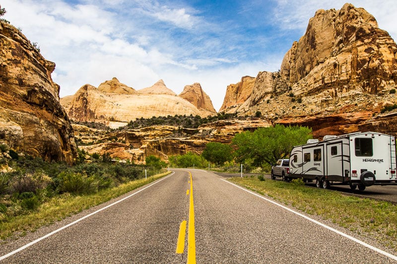 RV on side of Highway 24 Scenic Drive