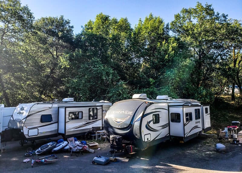 caravans at russian river campsite