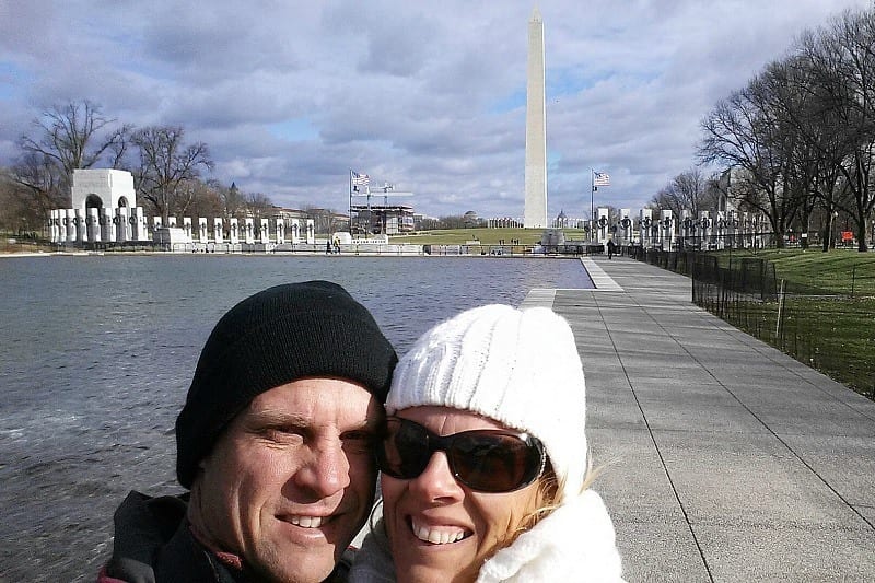 man and woman posing at National Mall, Washington DC