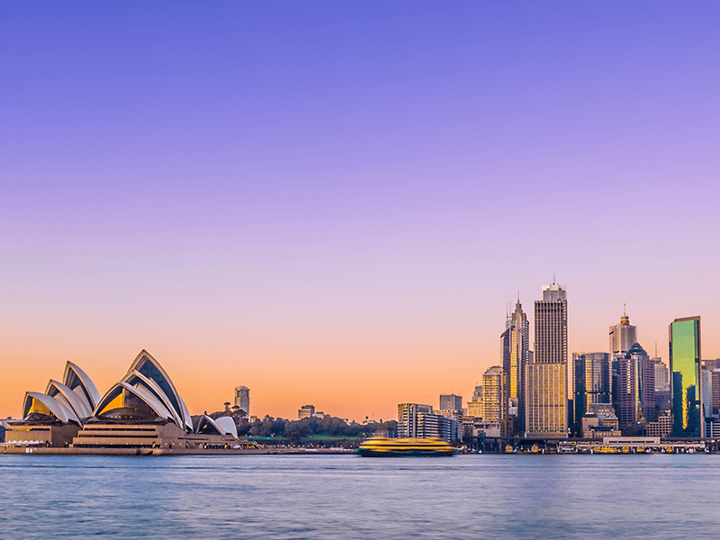 sydney harbour at sunset