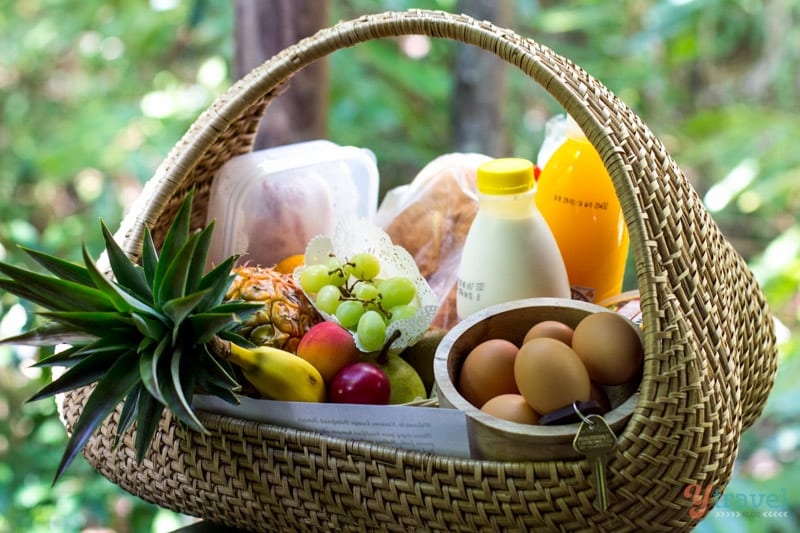 A basket filled with fruit