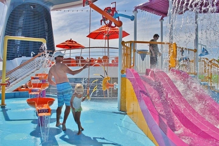 kids playing in a waterpark