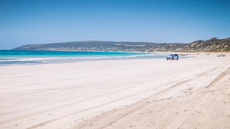 car driving on Emu Bay 