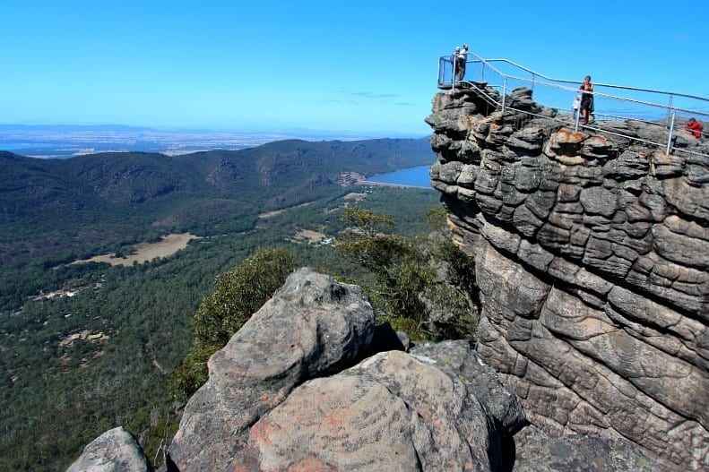 people at viewpoint at the pinnacle Grampians National Park, Victoria - Australia