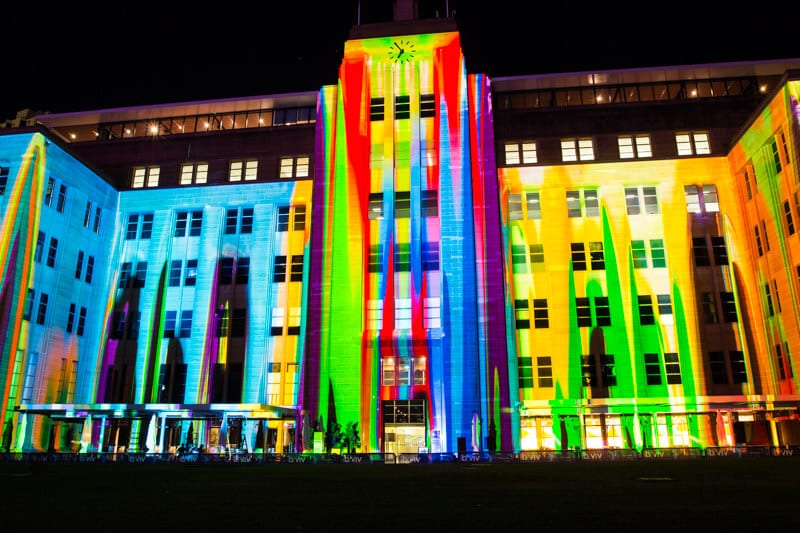 Museum of Contemporary Art in Sydney during the Vivid Sydney Festival