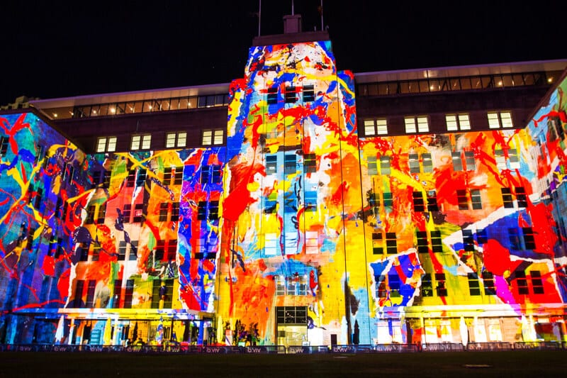 Museum of Contemporary Art in Sydney during the Vivid Sydney Festival