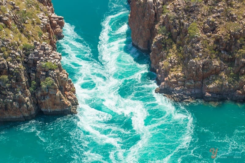 the horizontal falls from above