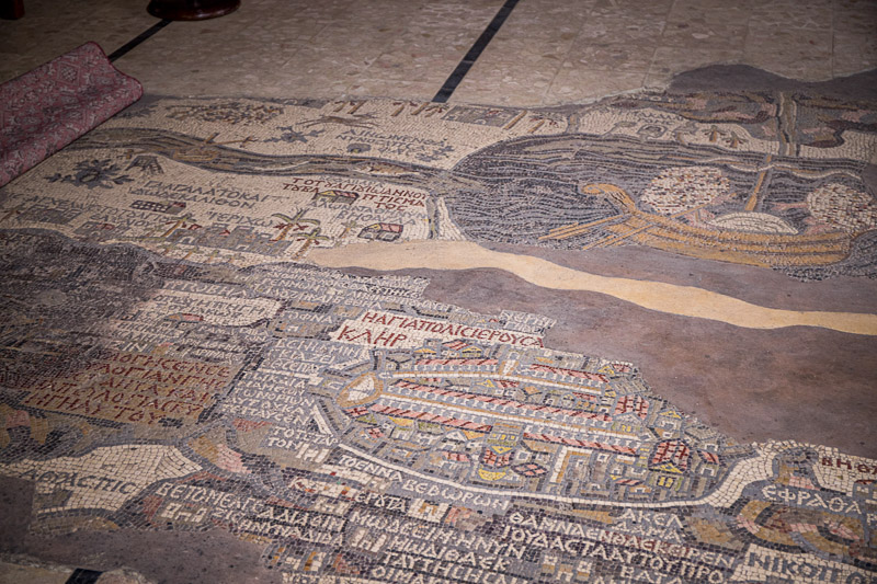 The Madaba Map Jordan on floor