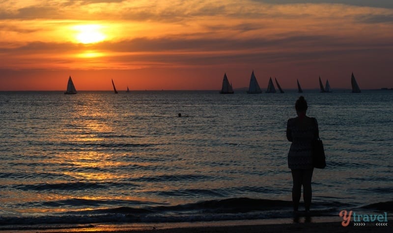 Sunset at St Kilda Beach, Melbourne, Australia