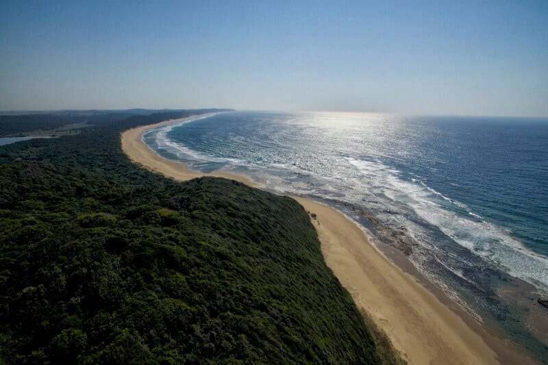 aerial of beach in Mozambique