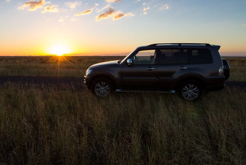 car looking at Sunset in Roma, Outback Queensland