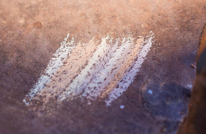 close up of markings on a rock