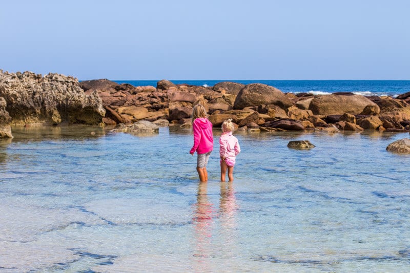 girls in water at Stokes Bay i