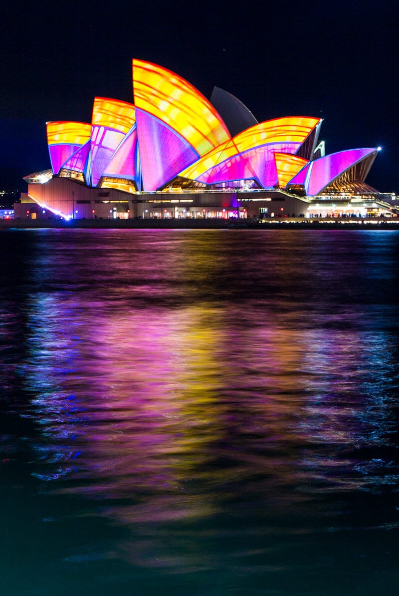 light projections on Sydney opera house