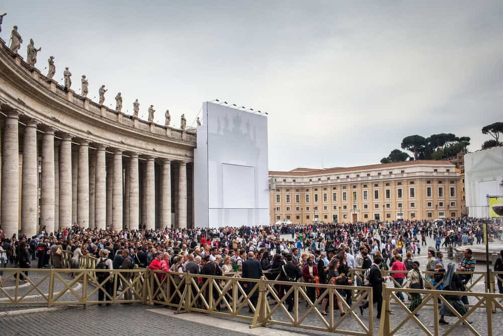 The Vatican City at Easter outside St Peters Basilica