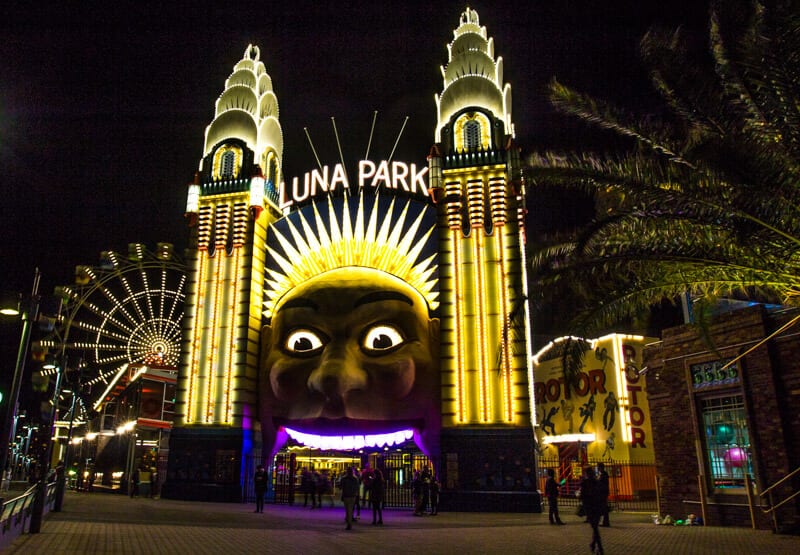 Luna Park in Sydney during the Vivid Sydney Festival