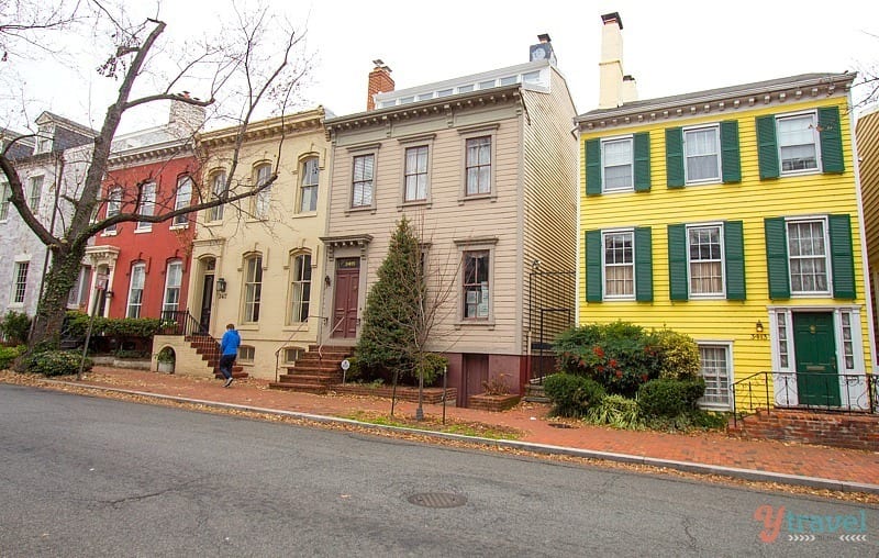 Georgetown colorful row houses