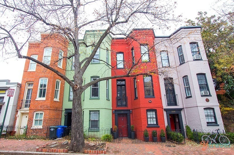 colorful buildings of Georgetown - Washington DC