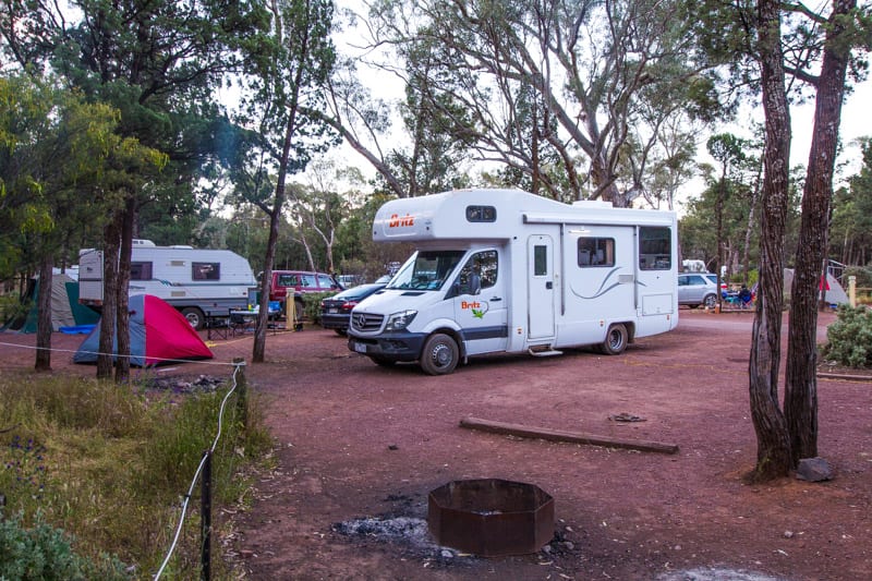 caravan in a camping ground