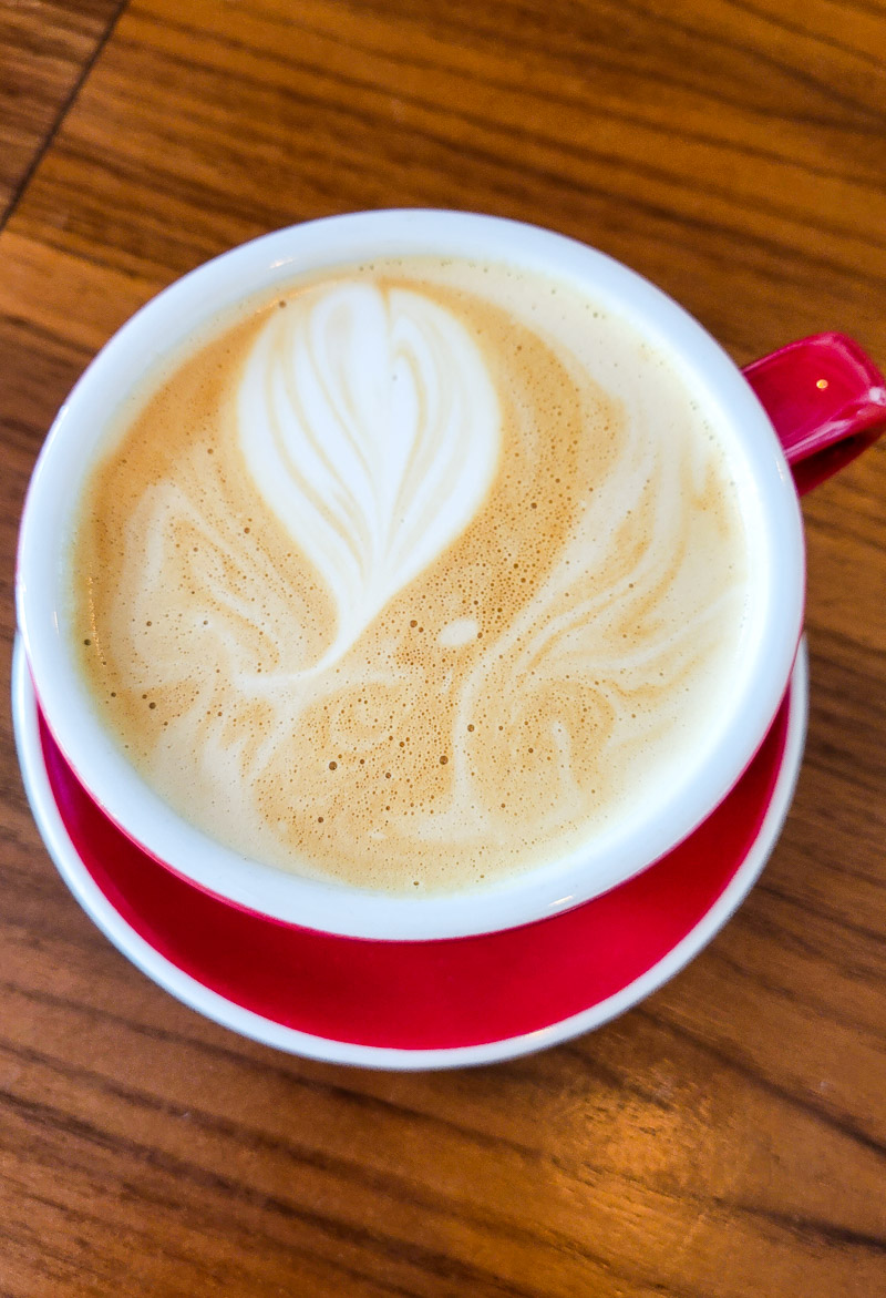 A cup of coffee on a table