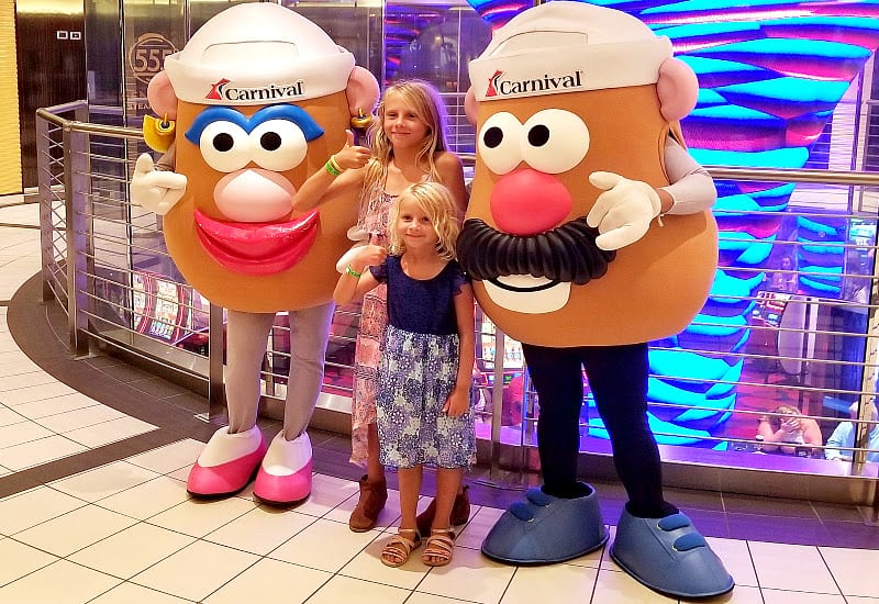 Our kids were excited to be greeted by the Carnival Vista characters