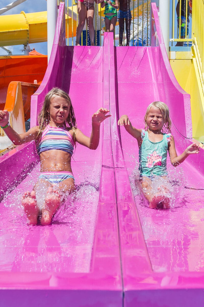 Water slides fun on Carnival Vista during the western Caribbean Cruise