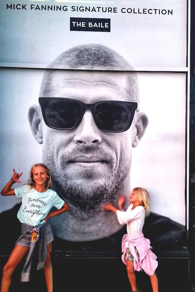 With Aussie surfing legend Mick Fanning in Huntington Beach, California