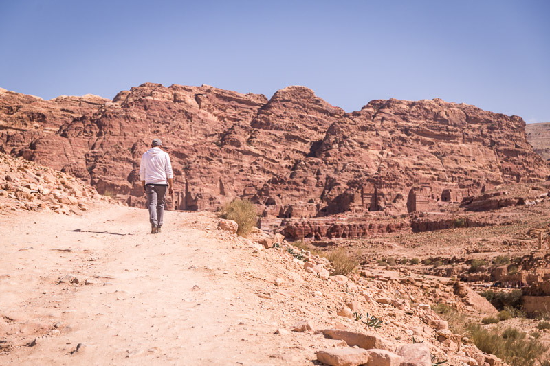 hiking through petra