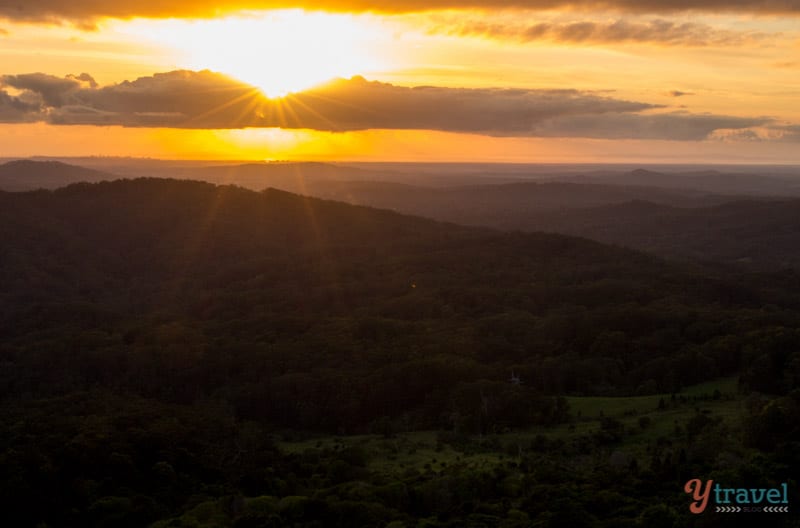 Sunrise over the Sunshine Coast Hinterland, Queensland, Australia