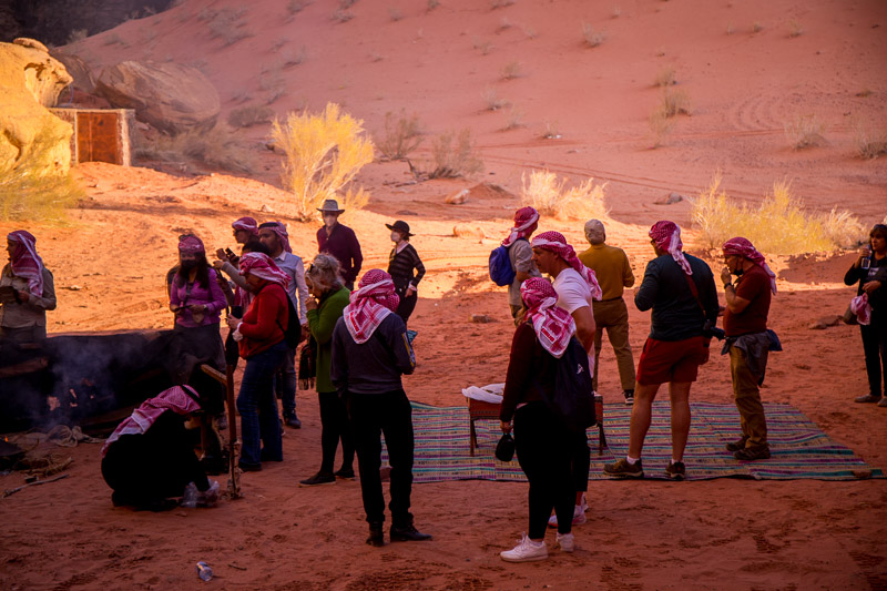 tour group in desert