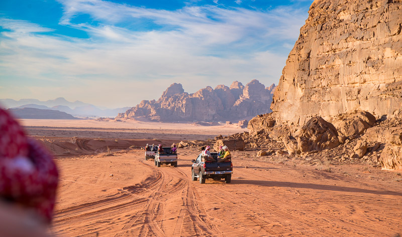 x4 jeeps in wadi rum desert