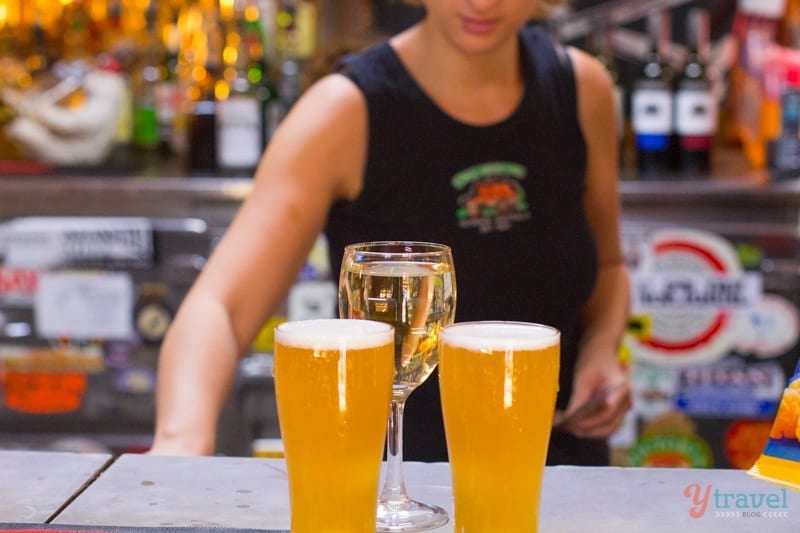 pints of beer in daly waters pub