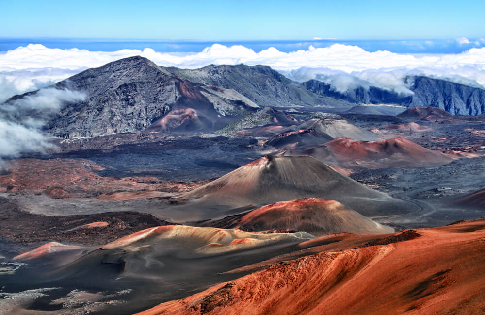 craters an mountains in Haleakala National Park