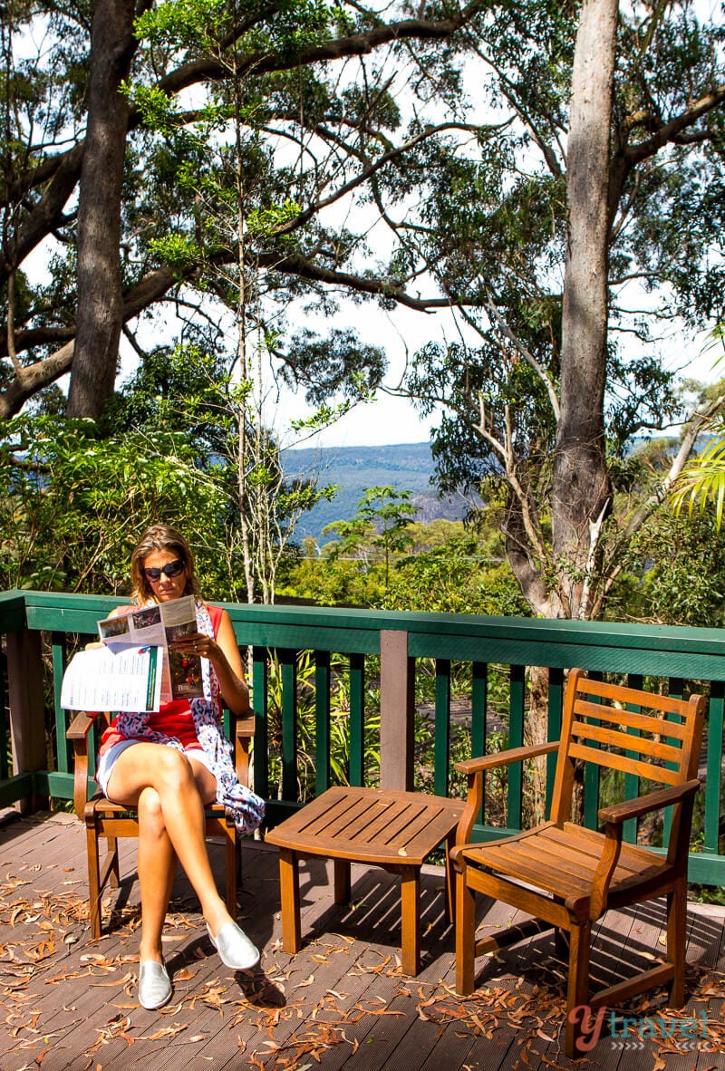 woman sitting on a balcony