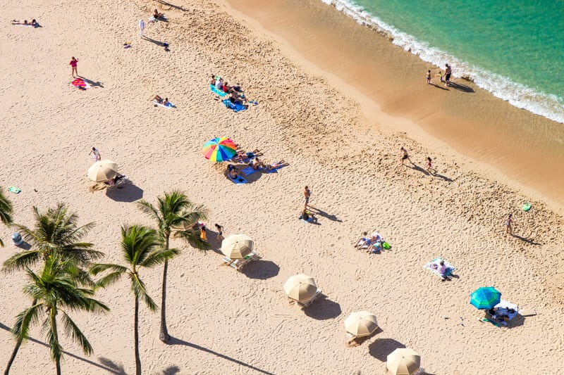 Waikiki beach from above